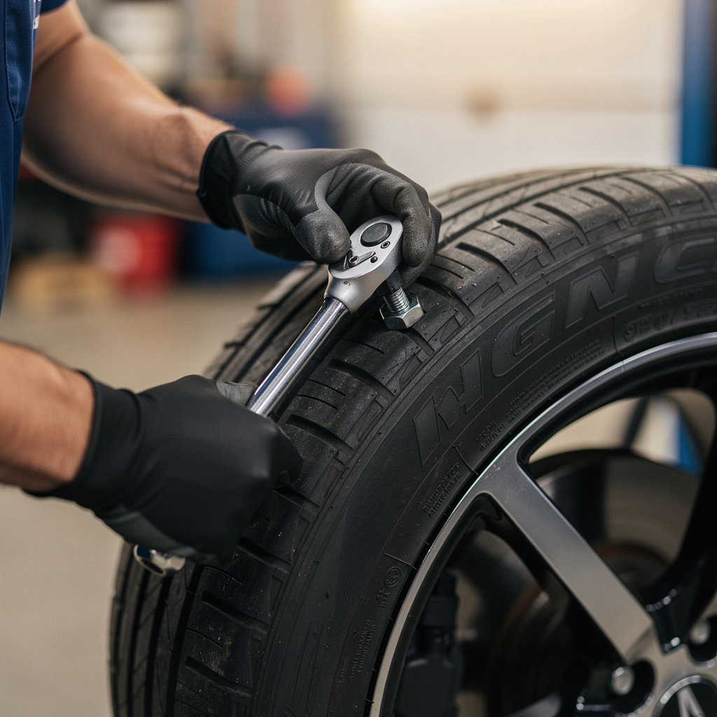 Edie's Tire Shop technician performing expert auto repair diagnostics in San Diego